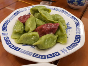 Loving Hut Vegetarian Tokyo Japan 3 Colours Boiled Dumplings